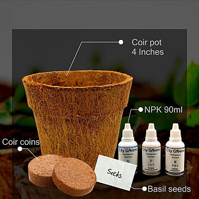 Coir Pot Kit - 4 inch Single Planter Set