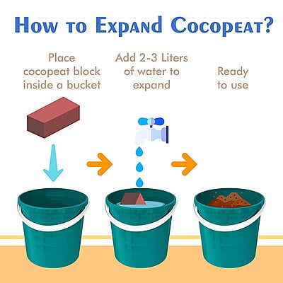 Cocopeat (Washed - Low EC) - 650 gm Brick